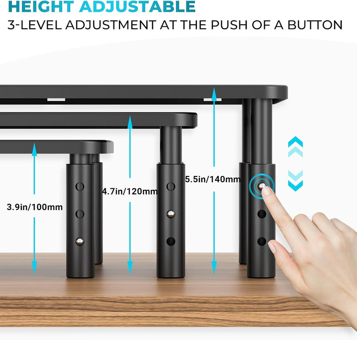 BONTEC Monitorständer Höhenverstellbarer Bildschirmständer Monitor-Raiser Ergonomischer aus hochwert