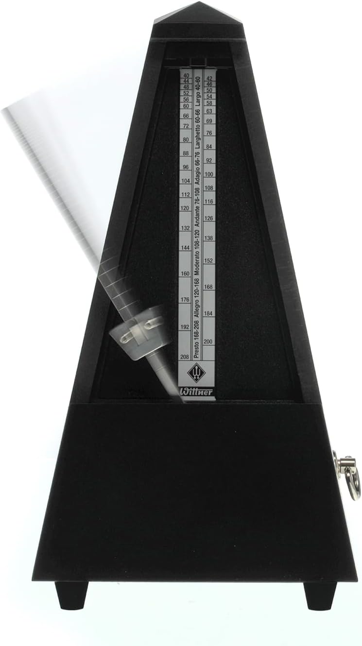Wittner Metronom 806M Holzgehäuse ohne Glocke Taktell Pyramidenform schwarz matt, schwarz matt