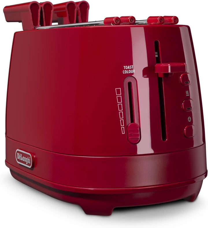 De Longhi CTLAP2203 Toaster mit Zange, 550 Watt. rot, Rot