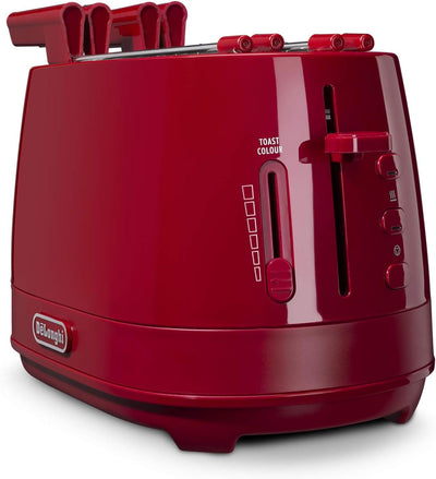 De Longhi CTLAP2203 Toaster mit Zange, 550 Watt. rot, Rot