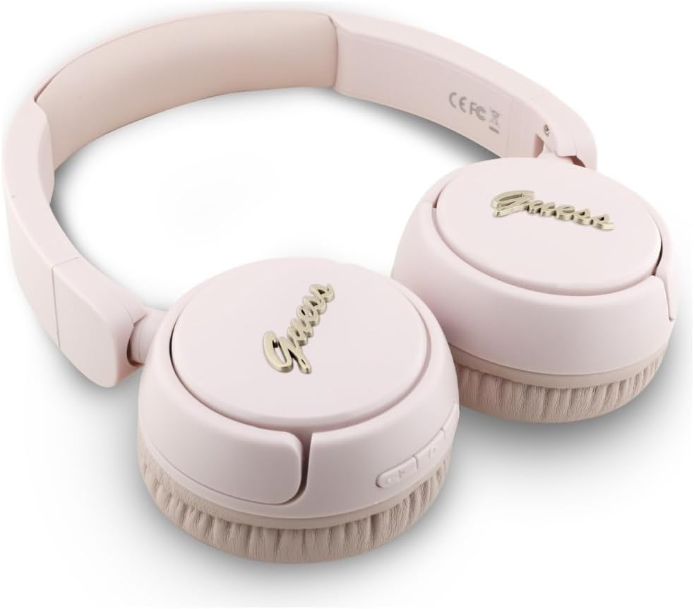 CG MOBILE Guess Bluetooth 5.3 On-Ear-Kopfhörer mit metallischem Logo (Pink)