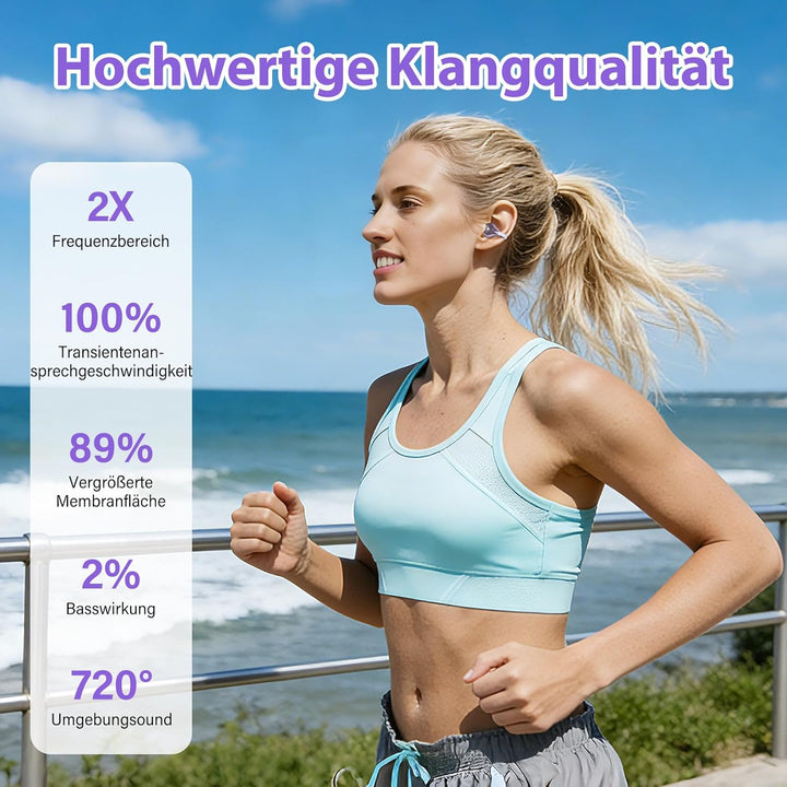 Open-Ear Bluetooth Kopfhörer 6.1, Clip-On Kopfhörer mit ergonomischem Clip-Design – 6-9 Std Spielzei