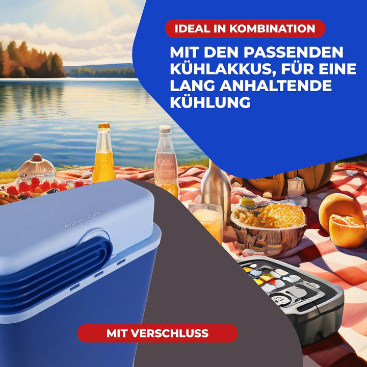 Kühlbox Coolbox Thermobox Picknick Camping 32Liter Warmhaltebox blau