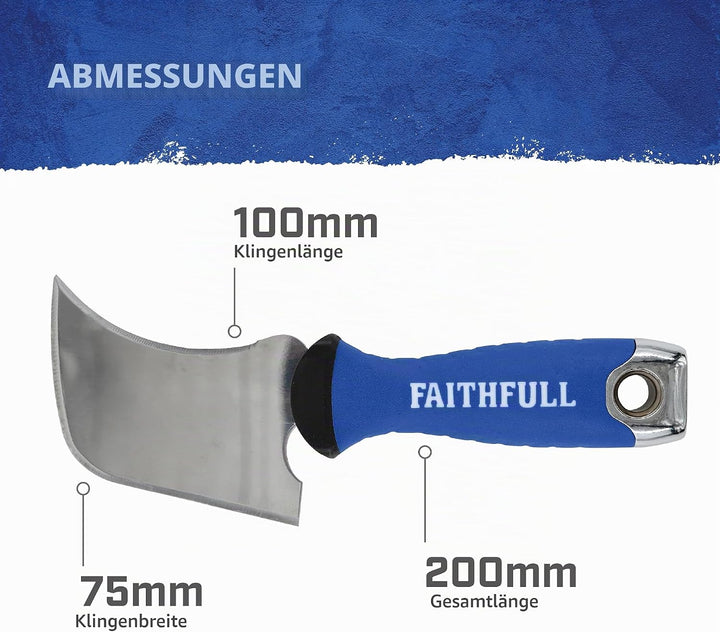 Faithfull SGWINDME Profi Fenstermesser Quarter Moon, Blau