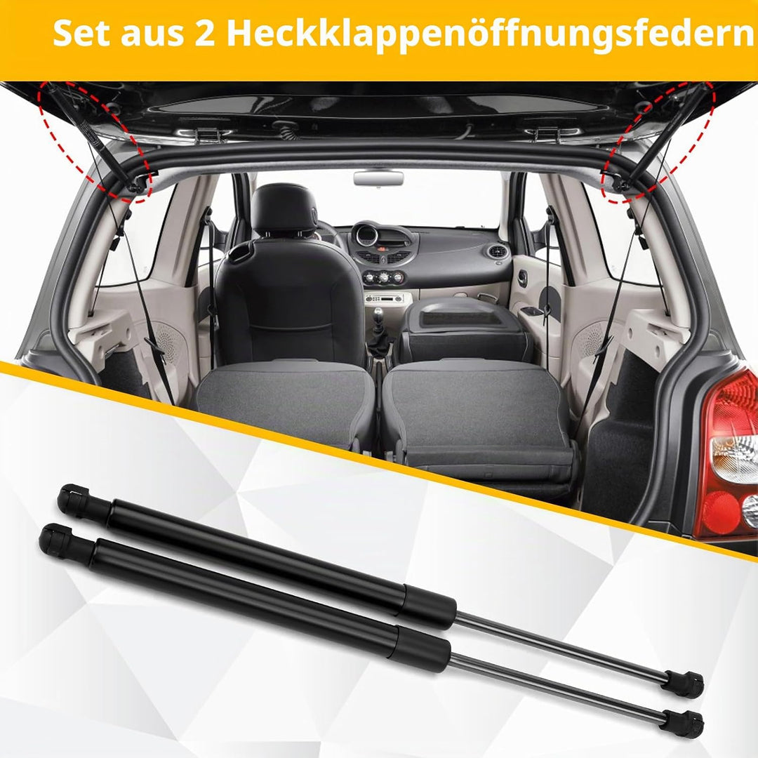 2 Stück Gasfeder Heckklappe Kompatibel mit Renault Twingo 2 2007-2014, Gasdruckfeder Heckklappendämp