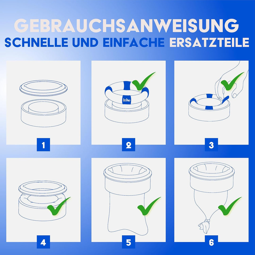 LillOne Donut 12 Universelle Extra-Lange Nachfüllkassetten für Windeleimer – Neue Anti-Geruchs-Forme