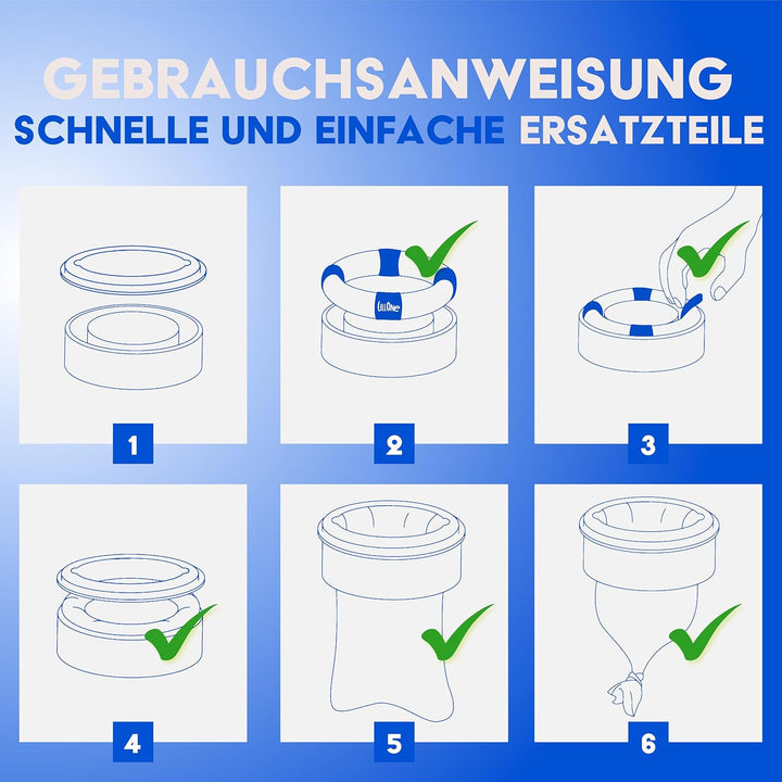 LillOne Donut 12 Universelle Extra-Lange Nachfüllkassetten für Windeleimer – Neue Anti-Geruchs-Forme