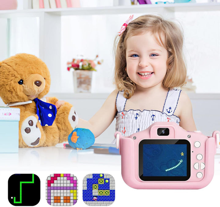 Kinderkamera 1080P HD mit 2-Zoll-Bildschirm – Digitalkamera für Kinder mit 32 GB Speicherkarte, USB