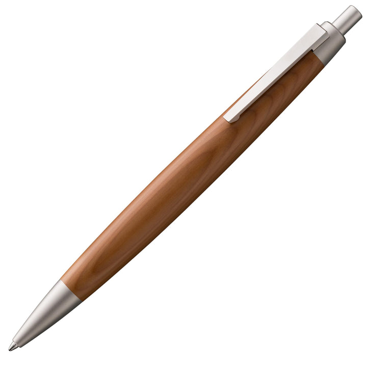 LAMY 2000 Kugelschreiber 203 – Kuli in einer edlen Holzvariante in der Farbe Palladium Eibenholz – M