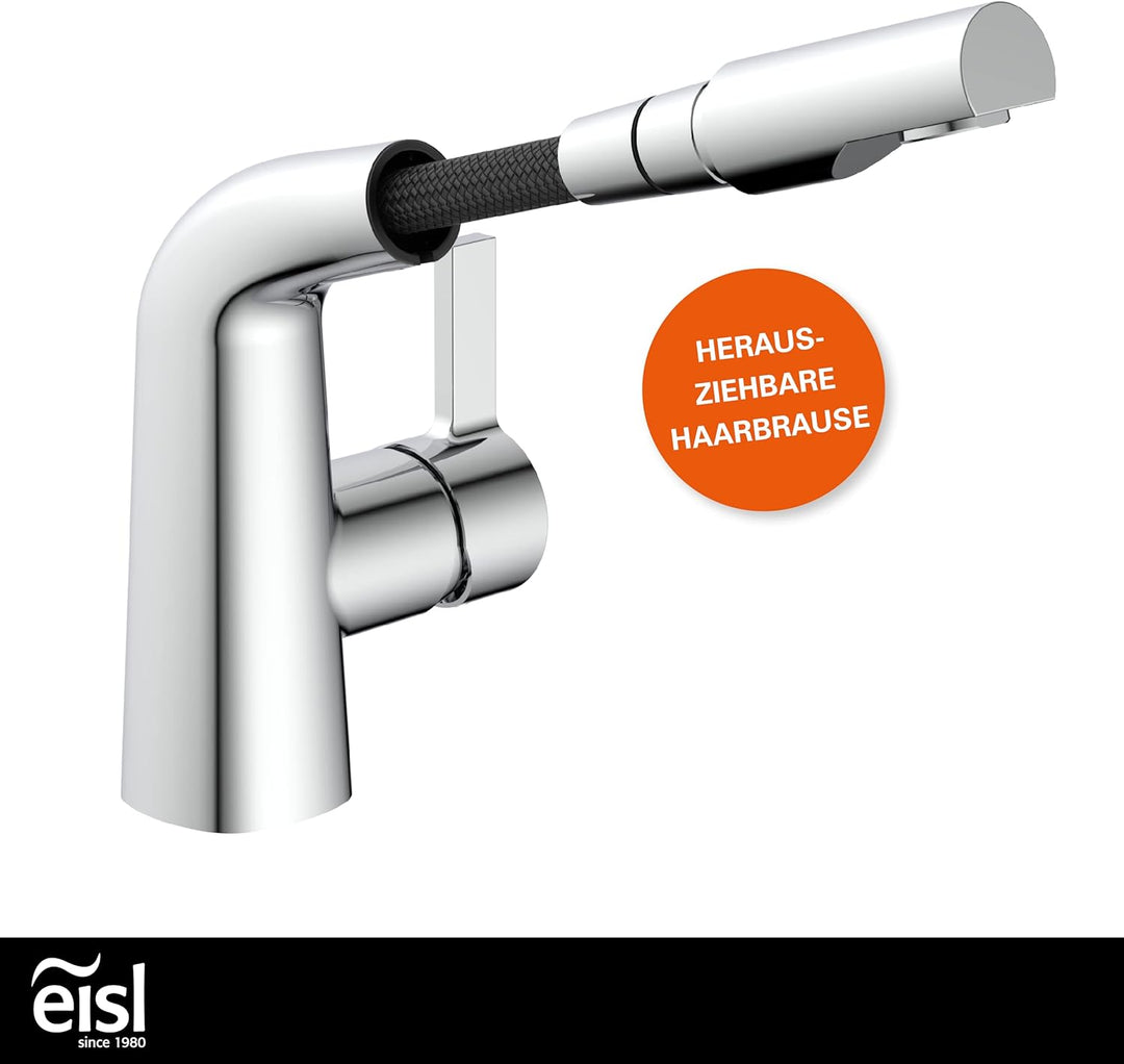 EISL COOL Waschtischarmatur mit herausziehbarer Brause zum Haarewaschen, wassersparender Wasserhahn,