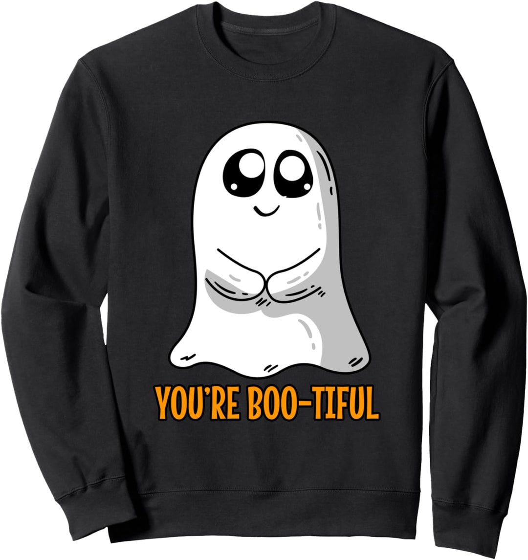Halloween Geist Ghost Kostüm mit lustigen Spruch BOO-TIFUL Sweatshirt