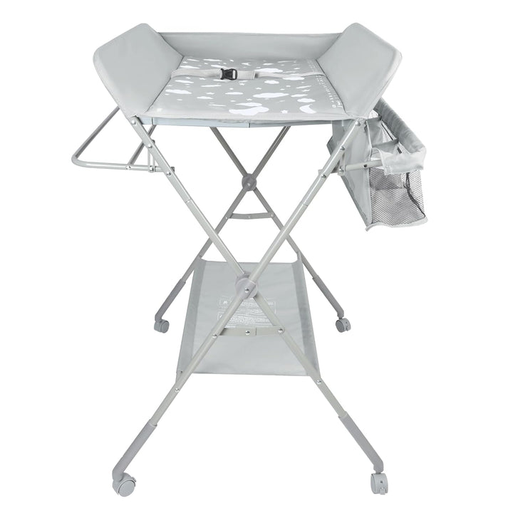 mobiler Wickeltisch mit Wickelaufsatz, Wickelkommode klappbar höhenverstellbar, Wickelkombi mit Sich