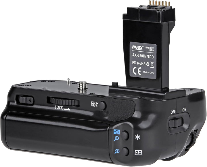 ayex Batteriegriff Set Kompatibel mit Canon EOS 760D 750D IX8 T6S T6I ähnlich BG-E18 + 2 x LP-E17 Ak