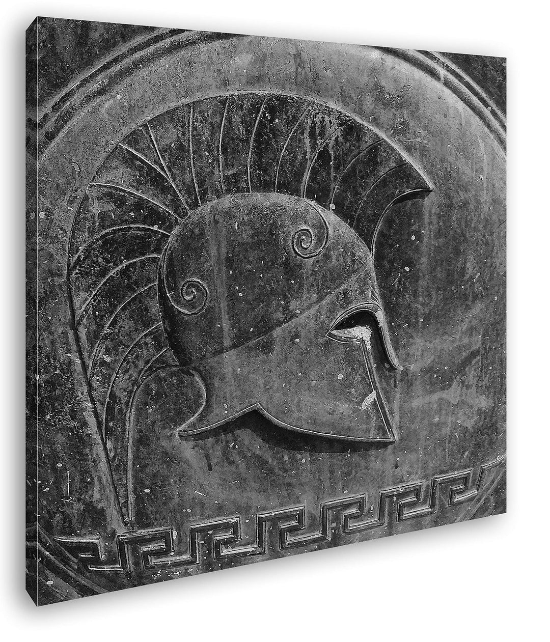 deyoli altes römisches Bronzerelief Gladiator Format: 70x70 Effekt: Schwarz&Weiss als Leinwandbild,