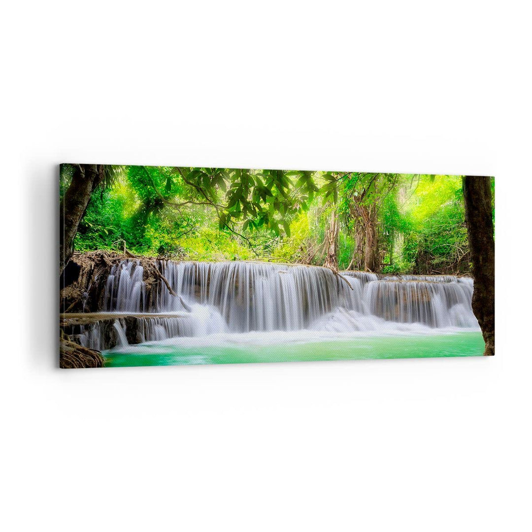 Wandbilder Dekoration Wohnzimmer Wasser Park Natur Landschaft Panorama Bilder auf Leinwand 120x50cm