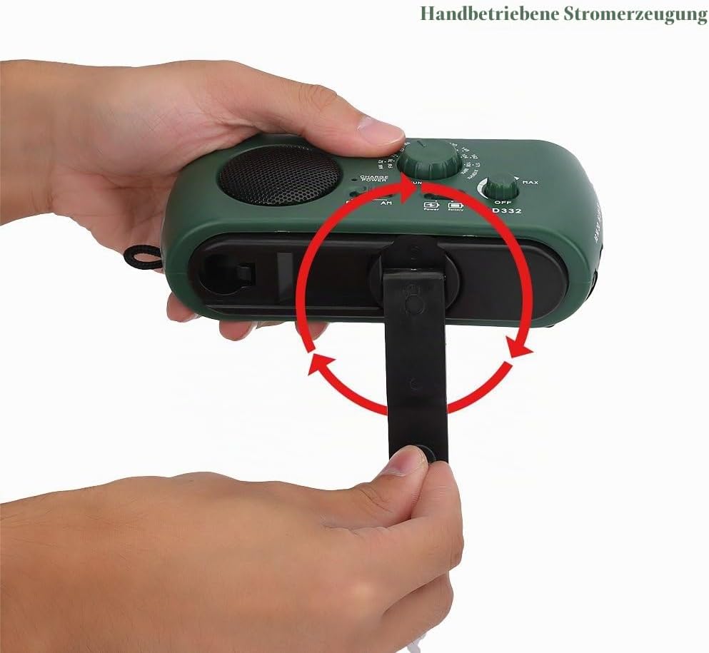Grundig Tragbare Solar Radio - AM/FM Notfall Radio mit LED Taschenlampe, Notfall Ladegerät und Touch