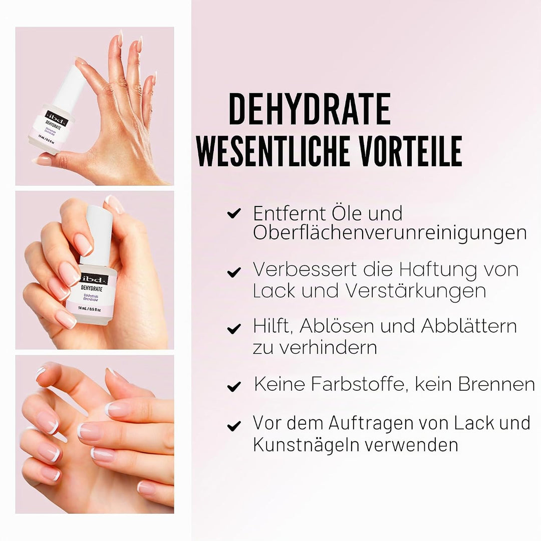IBD Dehydrate, 1er Pack (1 x 14 ml) – MADE IN USA – Premium säurefreier Entfetter – Nagel Dehydrator