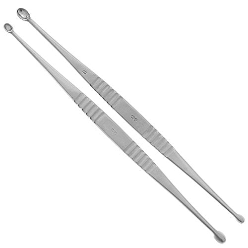 Scharfer Löffel nach Willinger, 2mm + 3mm, Kosmetex Schaber, Zystenlöffel, Zystenschäler, Klein (1 S