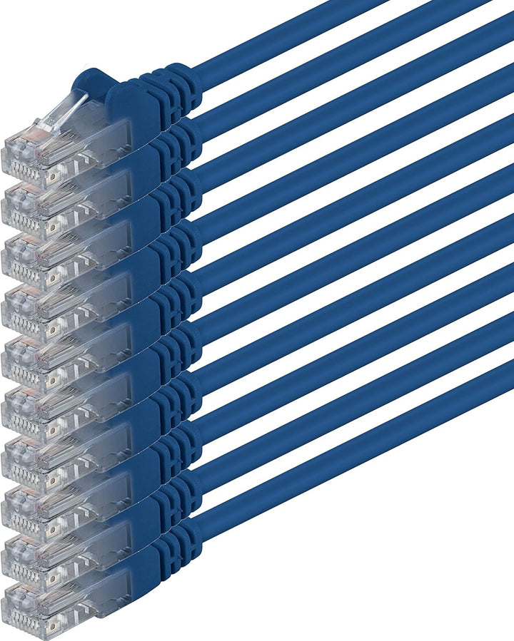 1aTTack.de Netzwerkkabel Cat.6 - blau - 10x - 5m - (Set) - CAT6 Ethernet Kabel Lankabel 1000 Mbits P