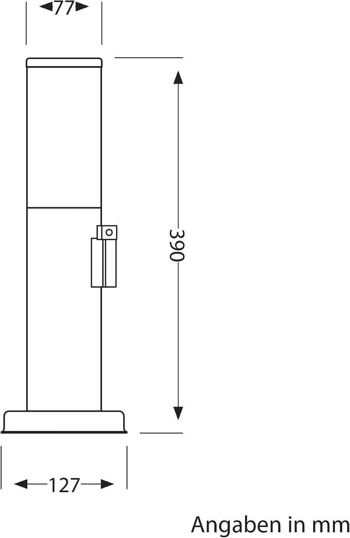 ledscom.de 2 Stück Wegelicht/Pollerleuchte/Gartenleuchte PORU für aussen, IP44, 39 cm, anthrazit, 1x