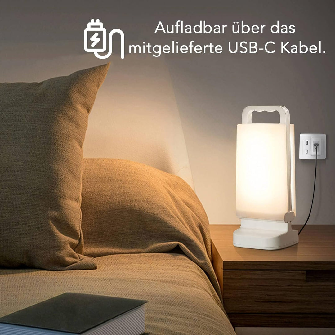 Lepwings LED Campinglampe Solar, Camping Laternen Dimmbar Touch 4400 mAh Notstrombank, IPX4 Wasserdi