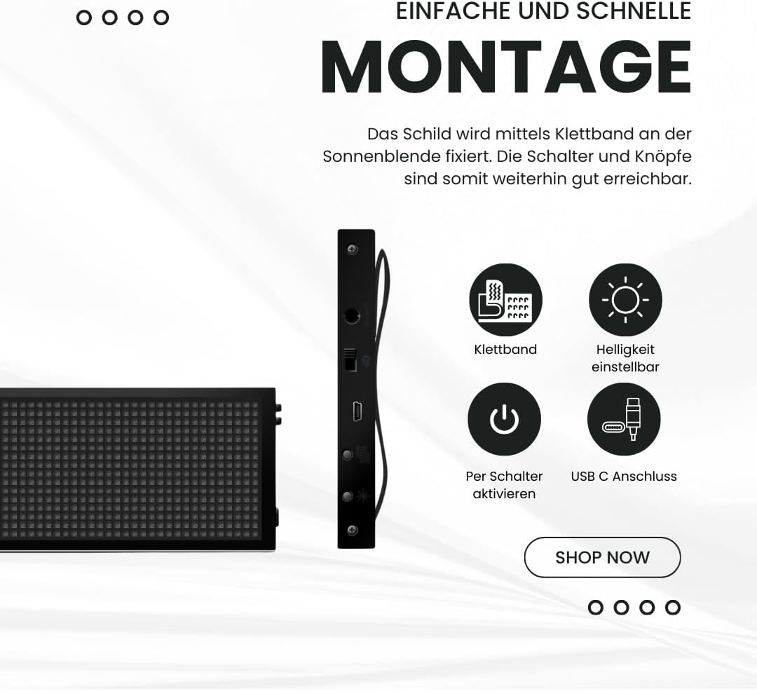 LED Frontwarnsystem | Einsatzschild | Multicolor WiFi - Android und iOS App - Handygesteuert - Dacha