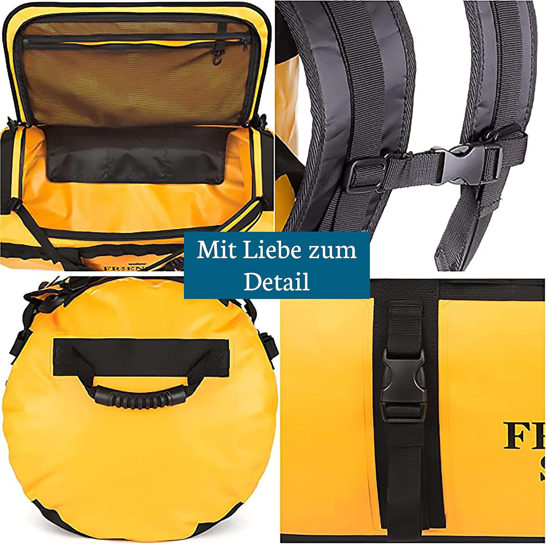 The Friendly Swede Wasserfeste Reisetasche Duffle Bag Rucksack - 30L / 60L / 90L - Seesack, Sporttas