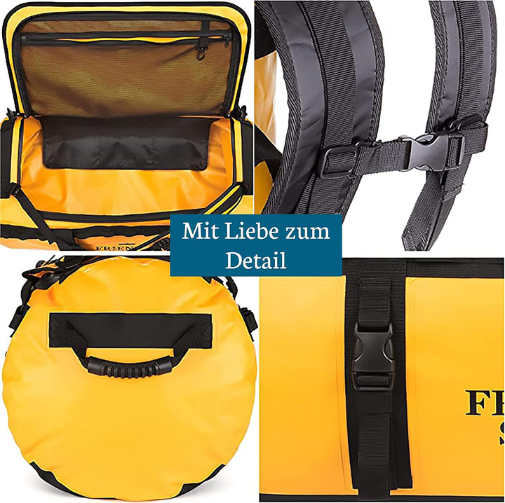 The Friendly Swede Wasserfeste Reisetasche Duffle Bag Rucksack - 30L / 60L / 90L - Seesack, Sporttas