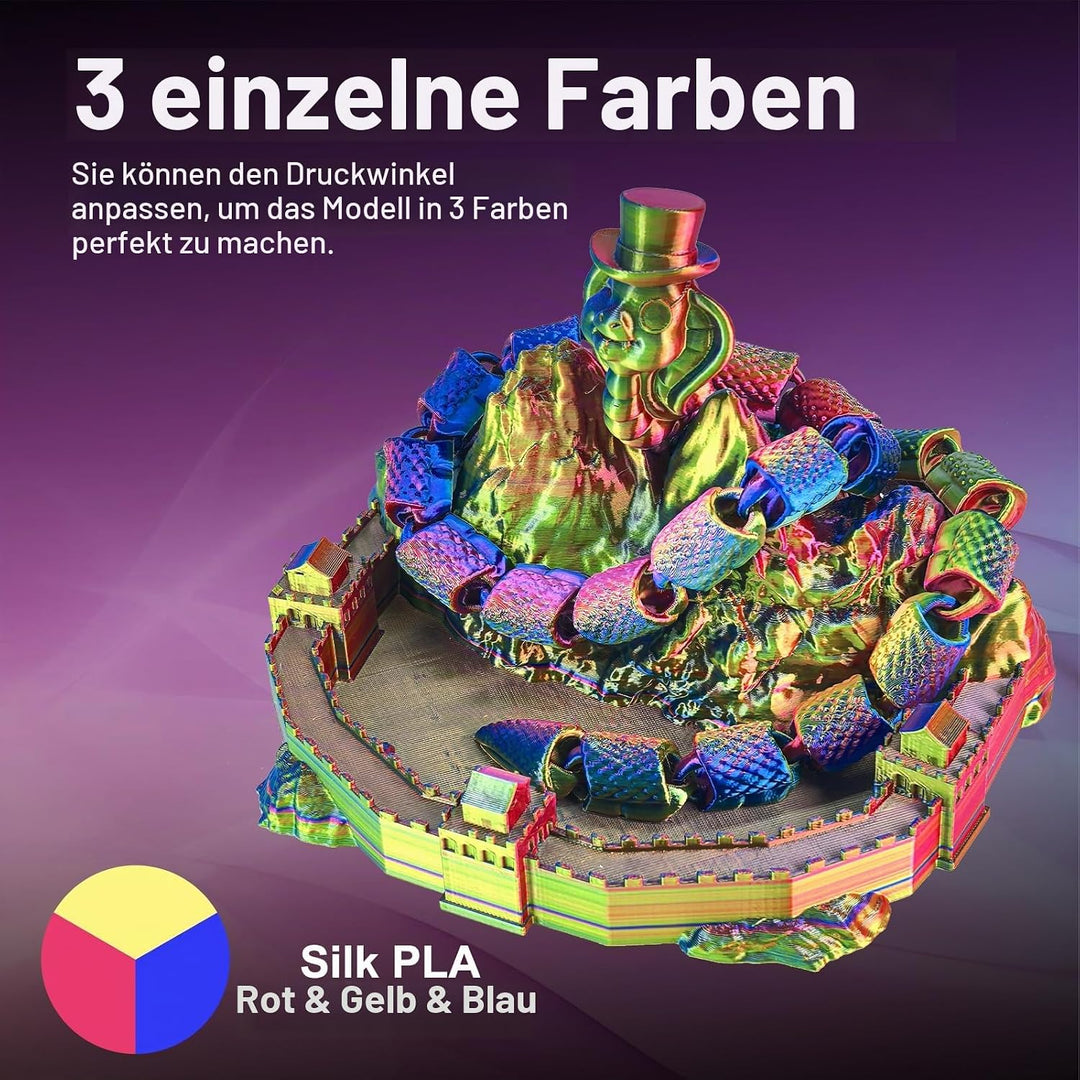ERYONE Tri Color Silk PLA Filament 1.75mm, 3D Printer Filament PLA +/-0.03mm 1KG/Spool, Silk Rot Gel