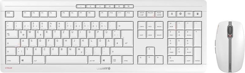 CHERRY STREAM DESKTOP, Kabelloses Tastatur- und Maus-Set, Deutsches Layout (QWERTZ), 2,4 GHz Funk, L