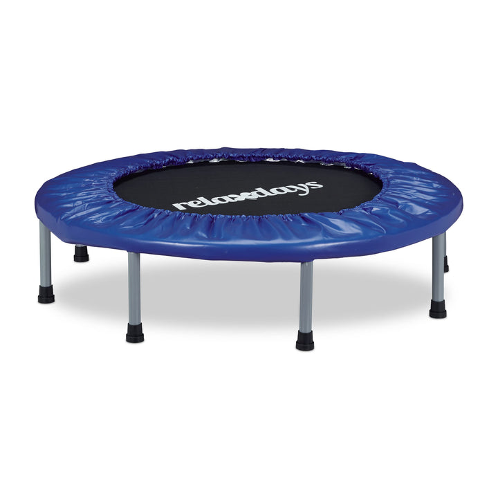 Relaxdays Trampolin faltbar, Indoor, Fitness H x B x T: 22 x 95 x 95 cm, Maximalbelastung 100 kg, bl