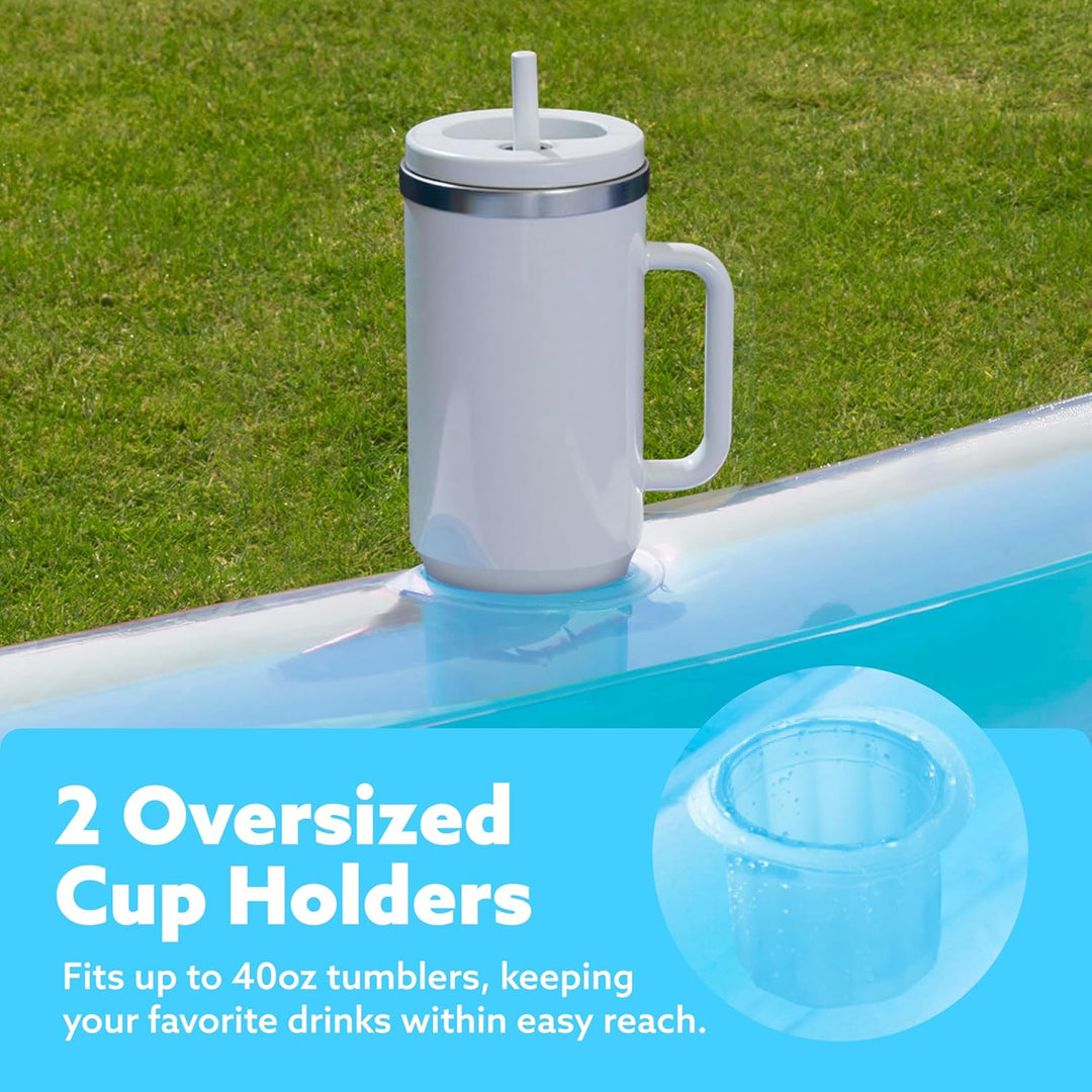 Sloosh Inflatable Sun Pool Lounge Float, Suntan Tub Raft Float, Tanning Pool with Removable Cushion,