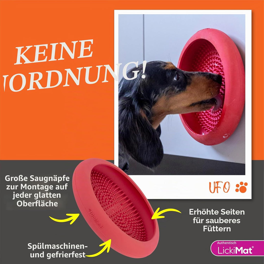 LickiMat UFO Ablenker für Baden, Duschen und Pflegen, Naturkautschuk, grosser Schnuller, Lecknoppen,