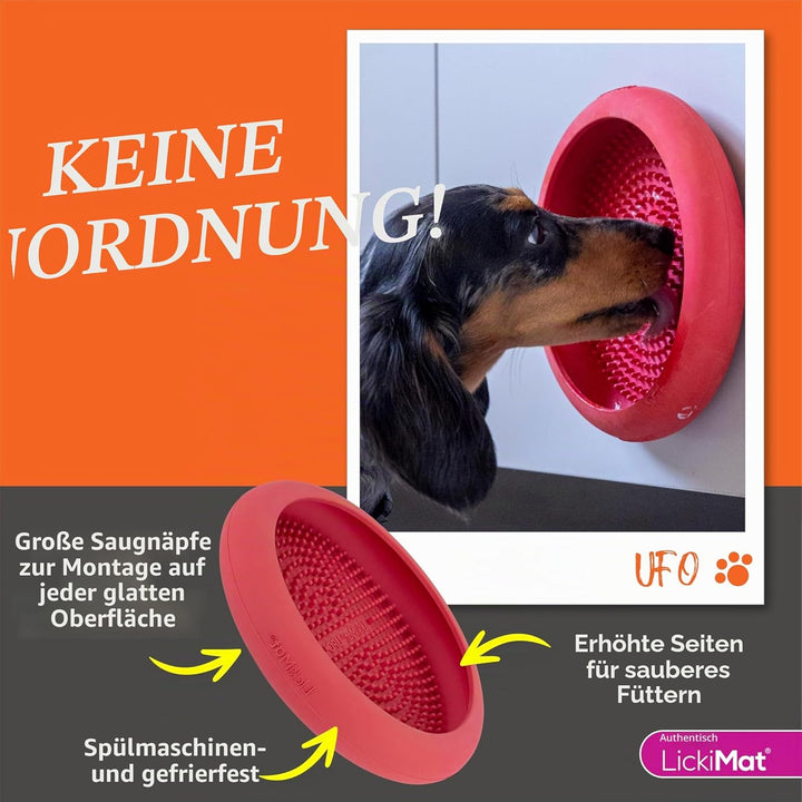 LickiMat UFO Ablenker für Baden, Duschen und Pflegen, Naturkautschuk, grosser Schnuller, Lecknoppen,