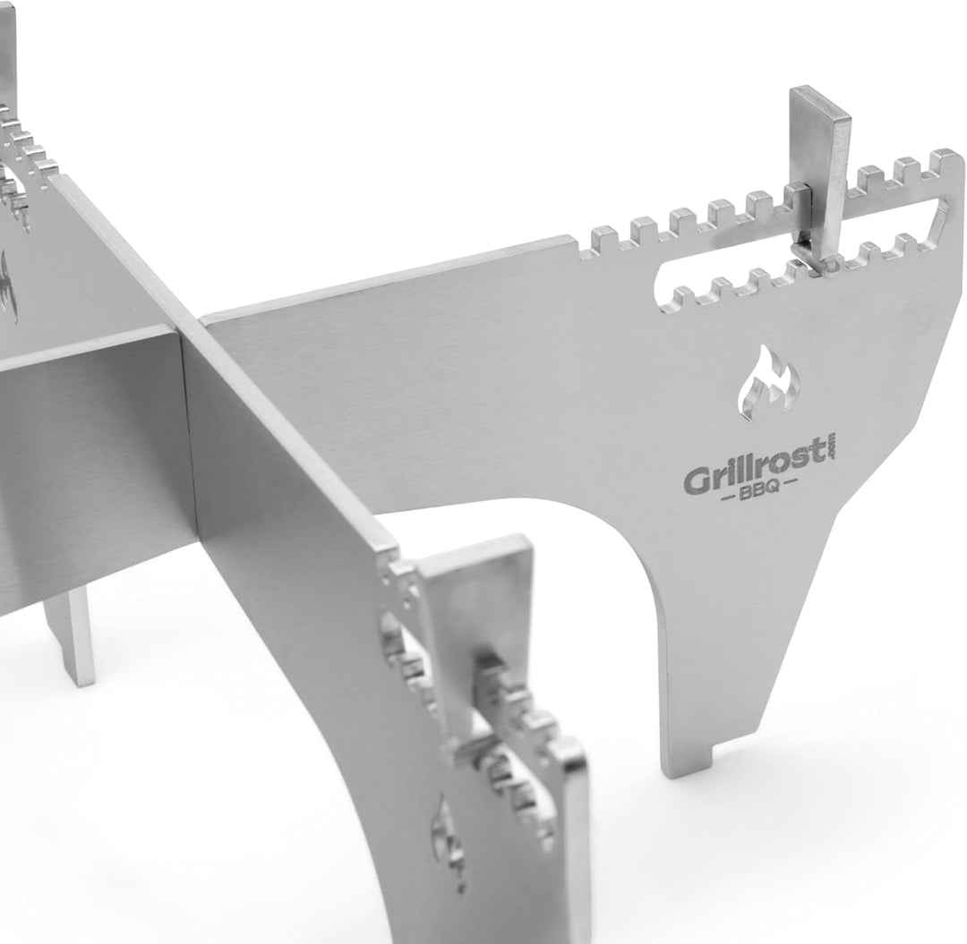 Grillrost.com Das Original Dutch Oven Gestell für Feuerplatte - steckbar und sicher - aus Edelstahl,