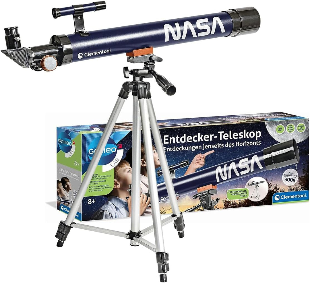 Clementoni Galileo Lab NASA Entdecker Teleskop - Mit 300-facher Vergrösserung, Stativ und austauschb