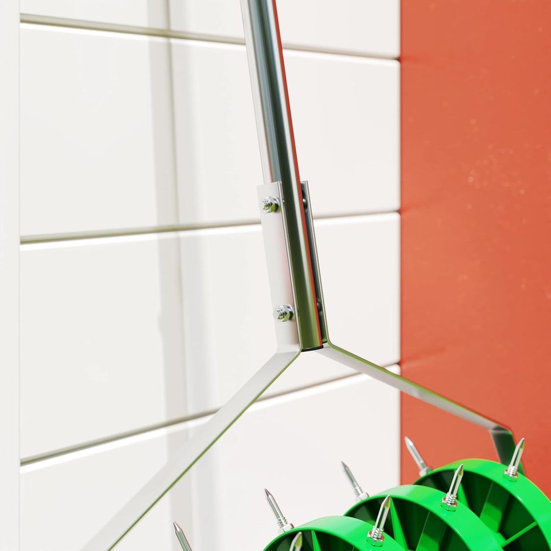 Outsunny Rasenlüfter Manuell Vertikutierer für Rasen 45cm Breite Aerifizierer mit Gartengeräten 30 E