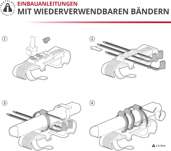 FoldyLock Elite Fahrradschlosshalterung Tragetasche – ultraleichte Halterung für FoldyLock Elite Kla