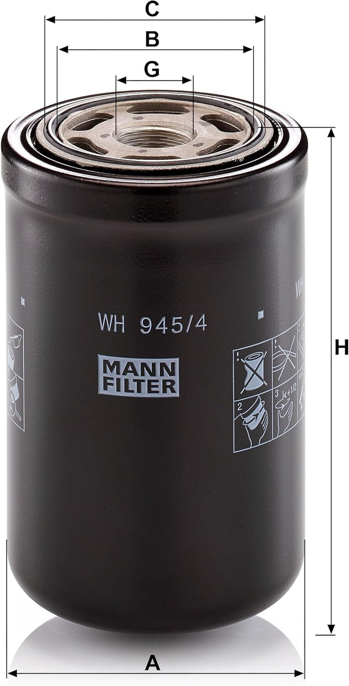 MANN-FILTER WH 945/4 Ölfilter – Für Nutzfahrzeuge