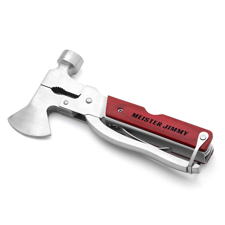 Maverton Multifunktionstool mit Gravur - kompaktes Multi-Tool - personalisiert - aus Edelstahl + Hol