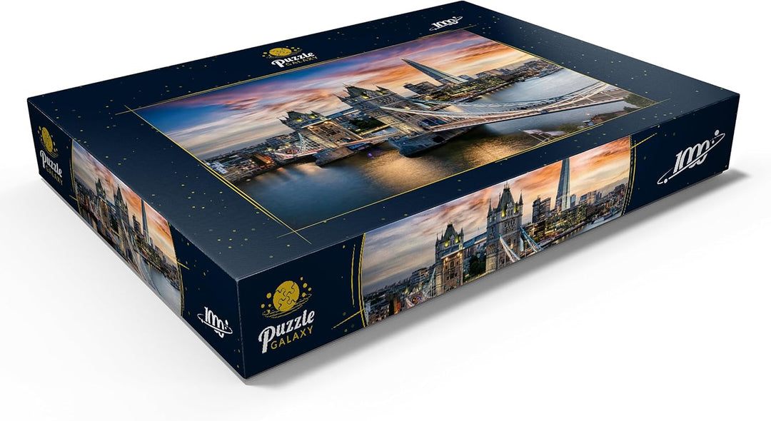 Tower Bridge und Skyline von London, Grossbritannien, kurz nach Sonnenuntergang - Premium 1000 Teile