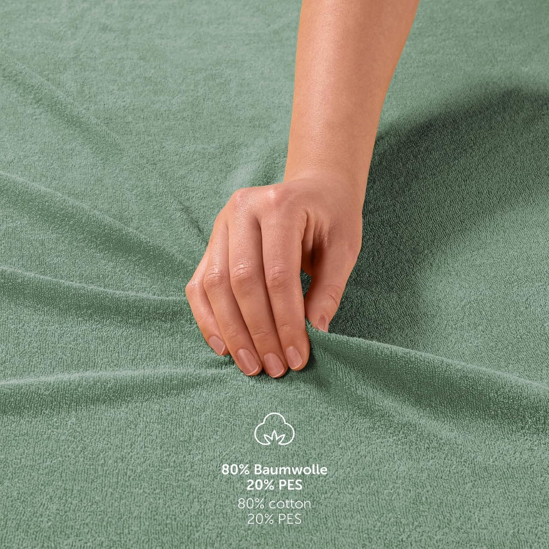 Blumtal® Frottee Spannbettlaken 160x200 cm - Oeko-TEX zertifiziertes Spannbetttuch 160x200 cm - Frot