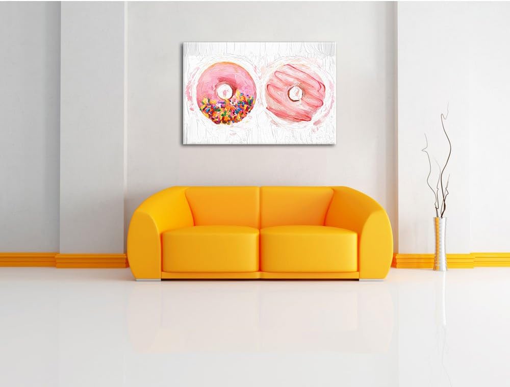Pixxprint Glasierte Donuts als Leinwandbild/Grösse: 100x70 / Wandbild/Kunstdruck/fertig bespannt, 10