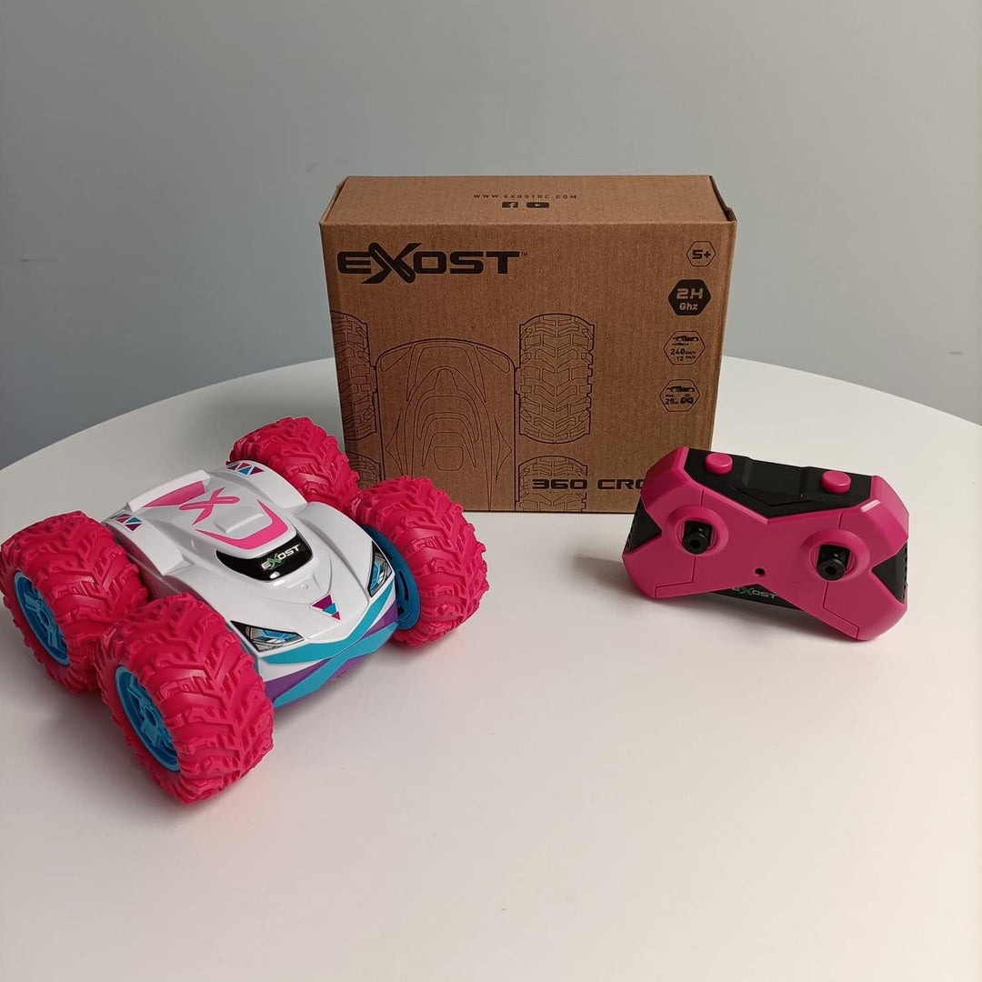 Exost Silverlit Ferngesteuertes Geländefahrzeug 360 Cross Rosa - für Kinder ab 5 Jahren - Allradfahr