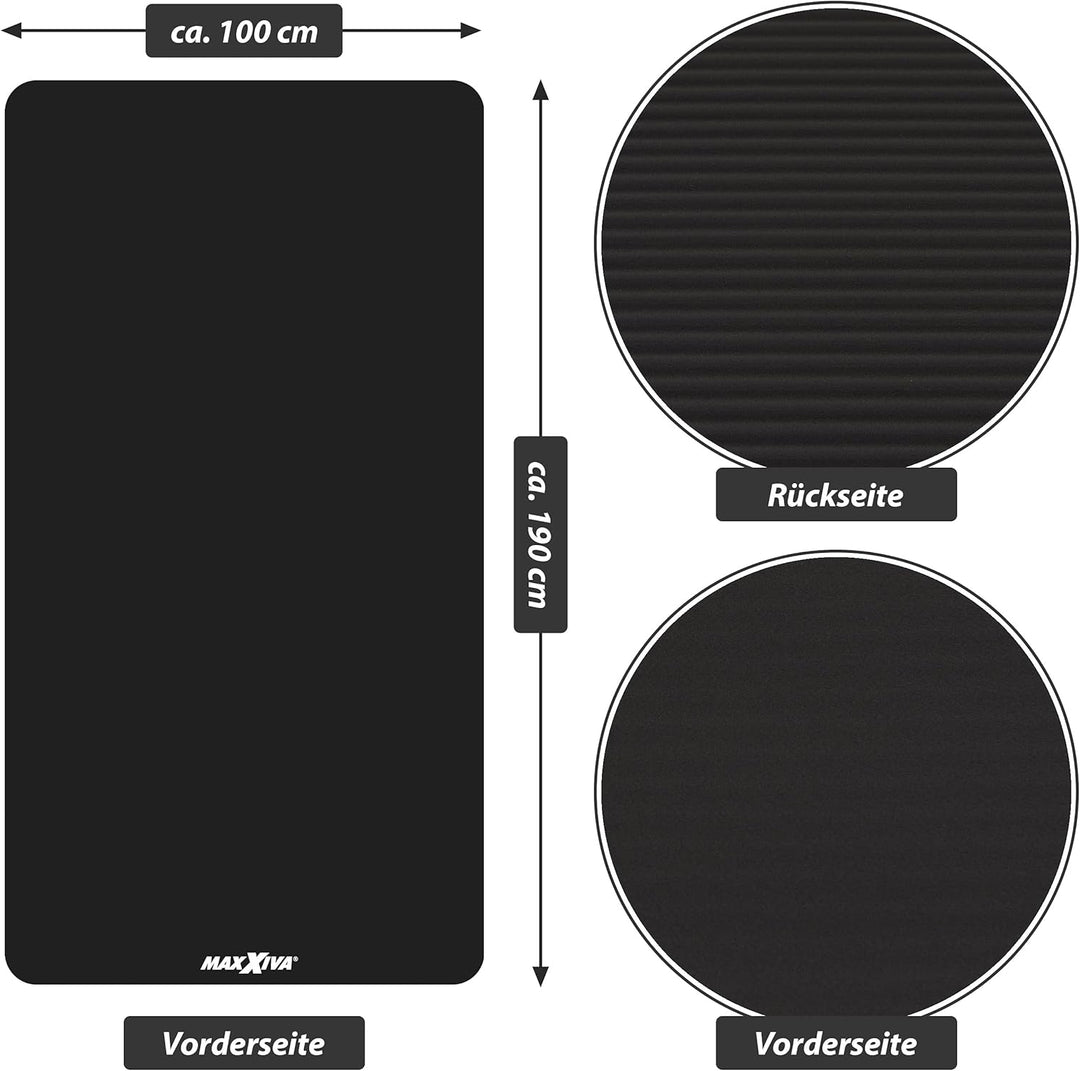 Yogamatte - 190x60x1,5 cm oder 190x100x1,5 cm, mit Tragegurt, Phthalatfrei, Rutschfest, Farbwahl - G