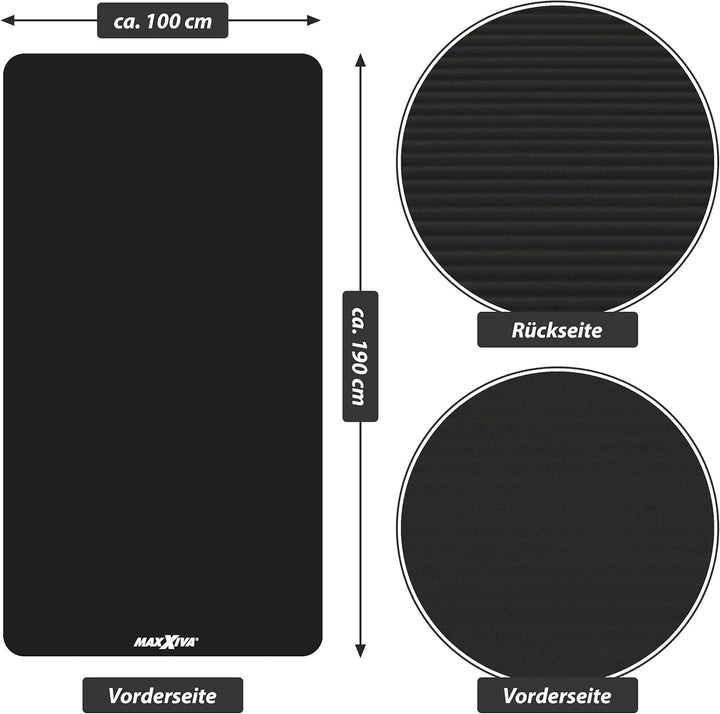 Yogamatte - 190x60x1,5 cm oder 190x100x1,5 cm, mit Tragegurt, Phthalatfrei, Rutschfest, Farbwahl - G