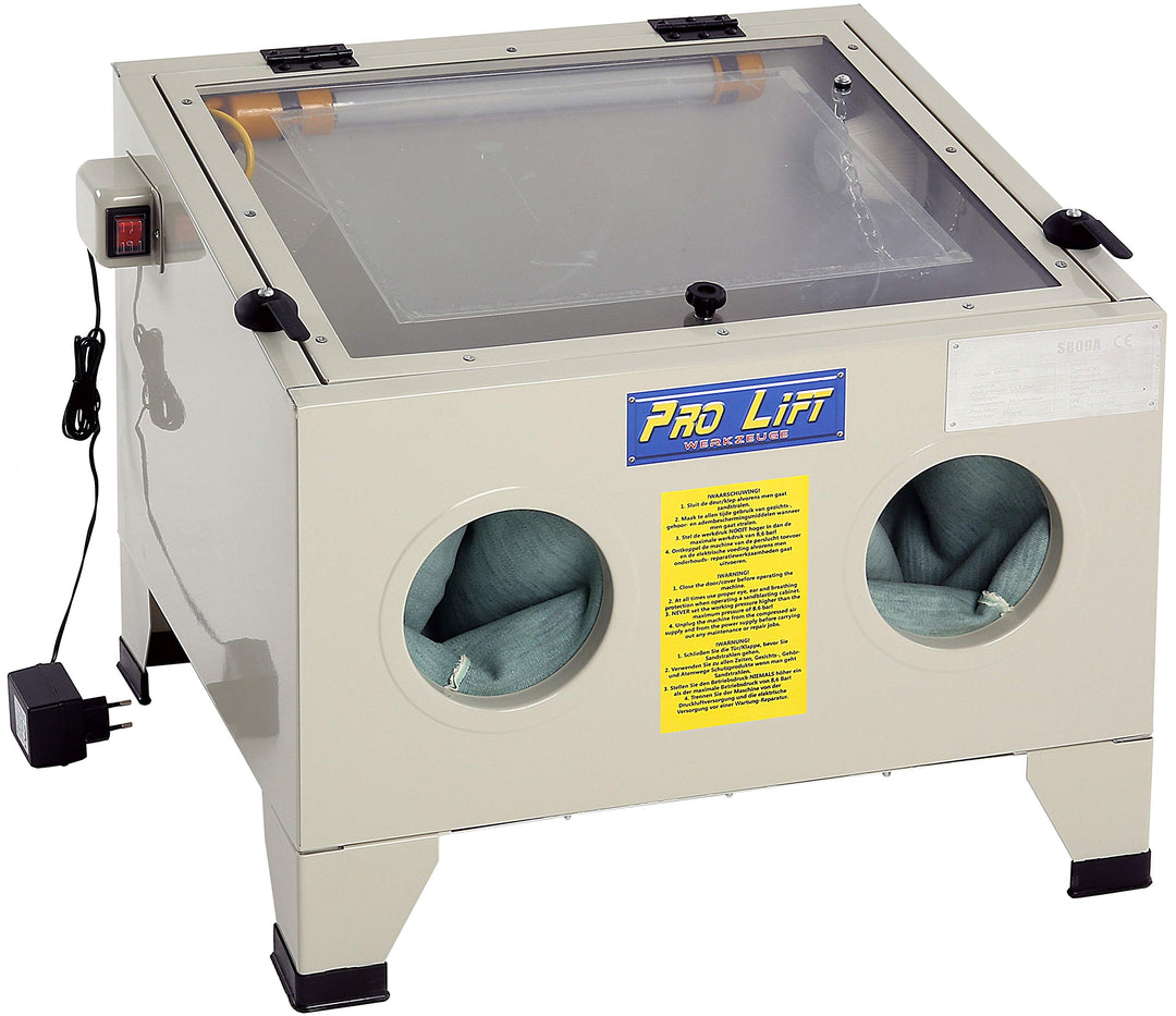 Sandstrahlgerät 90 l Sandstrahlkabine Sandstrahler 90 Liter Zubehör sand blaster Industrie Tischmode