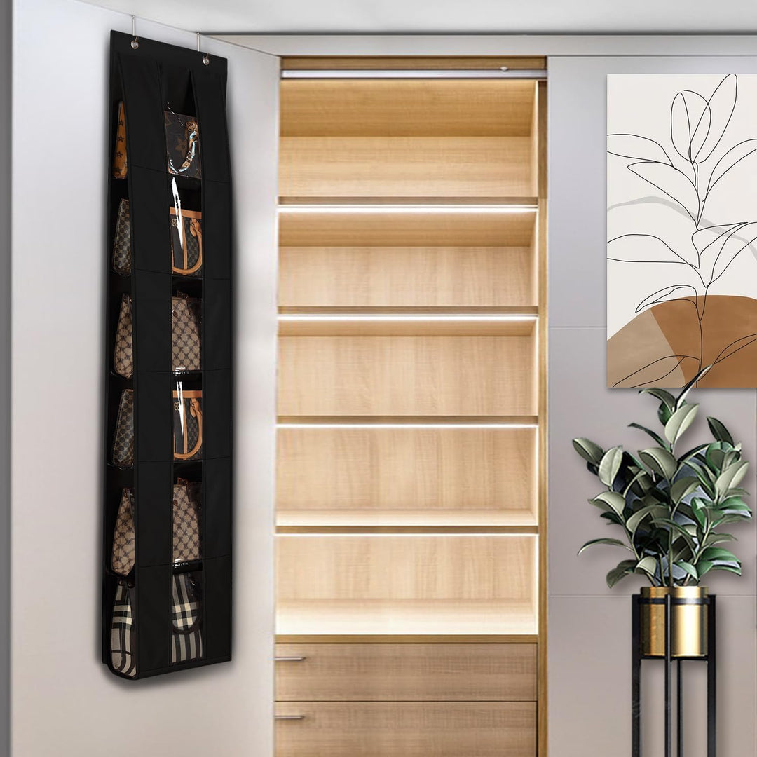 Lirex Tür Handtaschen Organizer, Platzsparende Aufbewahrung für Handtaschen und Kleidung, Inklusive