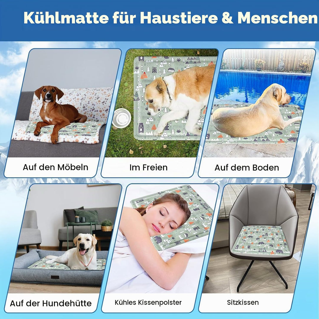 Ninonly Kühlmatte Hund 50X65cm Kühlmatte für Hunde Katze Haustier Eismatte Selbstkühlende mit Ungift