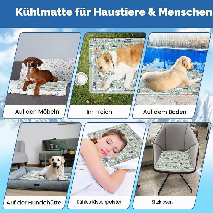 Ninonly Kühlmatte Hund 50X65cm Kühlmatte für Hunde Katze Haustier Eismatte Selbstkühlende mit Ungift